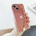 thumbnail image 1 of K-Lion Compatible with iPhone 14 Pro Max Case 6.7 inch 2022, Love Heart Strap Anti-Scratch Shockproof Luxury Plating Thin Soft Flexible TPU Protective Cover Case for iPhone 14 ProMax 5G, Pink, 1 of 7