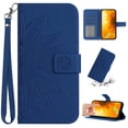 thumbnail image 1 of K-Lion Compatible with iPhone 14 Pro Wallet Case, Skin Touch Feeling Soft TPU Flip Adjustable Stand Case with Credit Card Holder and Wrist Strap,Inkblue, 1 of 7