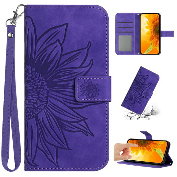 K-Lion Compatible with iPhone SE 2022/iPhone SE 2020/iPhone8/iPhone7 Wallet Case, Skin Touch Feeling Soft TPU Flip Adjustable Stand Case with Credit Card Holder and Wrist Strap,Darkblue