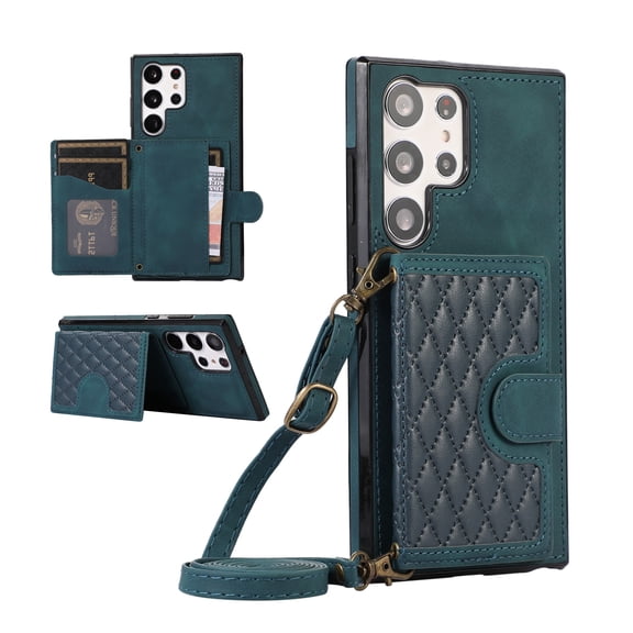 K-Lion Crossbody Wallet Case for Samsung Galaxy A51 5G with Card Holder, Shockproof Purse Cover with Removable Crossbody Strap Compatible with Samsung Galaxy A51 5G,Green