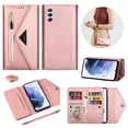 thumbnail image 1 of K-Lion Crossbody Wallet Case for Samsung Galaxy S23 Plus/S23+ Large Capacity Card Slots Zipper Pocket Adjustable Shoulder Strap Elegant Purse Case,Rosegold, 1 of 8