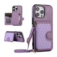 thumbnail image 1 of K-Lion Crossbody Wallet Case for iPhone 11 Pro Max with Card Holder, Shockproof Purse Cover with Removable Crossbody Strap Compatible with iPhone 11 Pro Max,Purple, 1 of 7