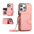 thumbnail image 1 of K-Lion Crossbody Wallet Case for iPhone 14 Pro with Card Holder, Shockproof Purse Cover with Removable Crossbody Strap Compatible with iPhone 14 Pro,Pink, 1 of 7