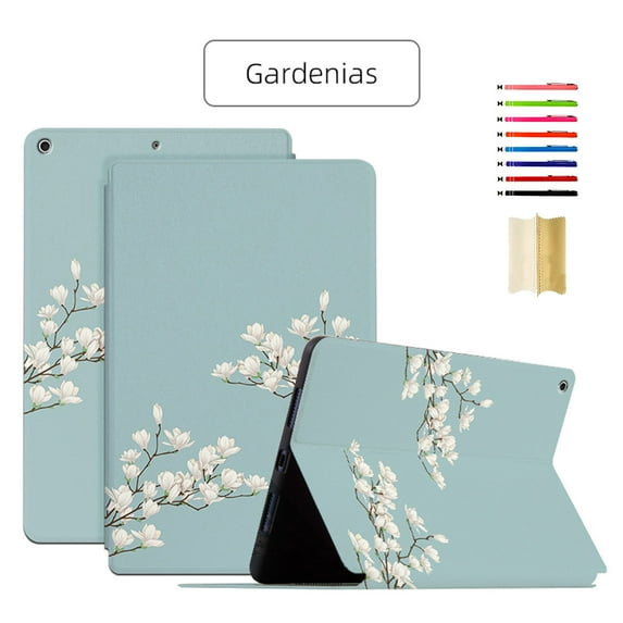 K-Lion Folio Flip Case for iPad 9th 8th 7th Generation 10.2 inch 2021 2020 2019 Release,Lightweight Slim Shockproof Case Soft TPU Stand Smart Leather Cover for iPad 9th/8th/7th Gen,Gardenias