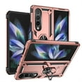thumbnail image 1 of K-Lion For Samsung Galaxy Z Fold4,Slim Magnetic Degree Rotating Shockproof Ring Holder Stand Hard PC Case Cover,Rosegold, 1 of 7