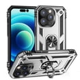 thumbnail image 1 of K-Lion For iPhone 14 Pro,Slim Armor Shockproof Magnetic Ring Holder Stand Hard PC Case Cover,Silver, 1 of 7