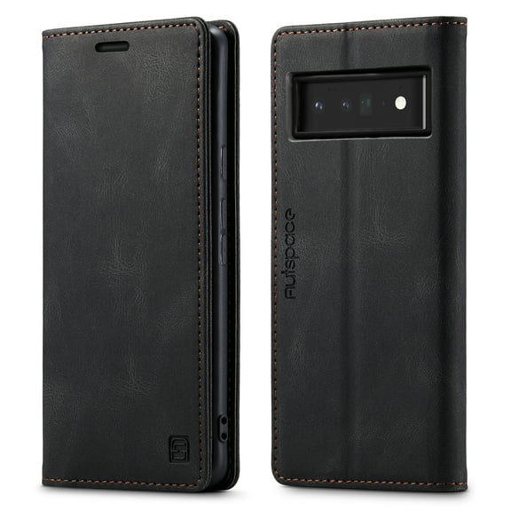 K-Lion for Google Pixel 6 Pro 2022 Wallet Case, Slim Luxury PU Leather Flip Cover RFID Blocking Card Slots Magnetic Closure Anti-Scratch Shockproof Case for Google Pixel 6 Pro 6.7 inch,Black