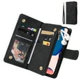 thumbnail image 1 of K-Lion for Google Pixel 8 Pro Wallet Case with Card Holder for Women Men, Soft PU Leather Kickstand Zipper Flip Folio Protective Phone Cover with Wrist Strap, Black, 1 of 7