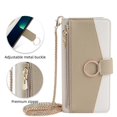 thumbnail image 1 of K-Lion for Google Pixel 8 Zipper Wallet Case, Premium PU Leather Card Holder Cash Slot Flip Case Ring Buckle Crossbody Strap Phone Cover with Makeup Mirror for Women Girls ,White, 1 of 6
