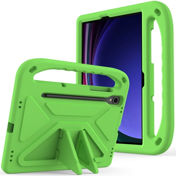 K-Lion Kids Case for Samsung Galaxy Tab S9 Plus/S8 Plus/S7 Plus/S7 FE 12.4" tablet,Cute Shockproof Lightweight Foam Handle EVA Case Viewing Angles Stand Protective Case Cover,Green