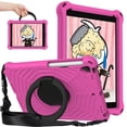 thumbnail image 1 of K-Lion Kids Case for iPad 9th 8th 7th Generation 10.2 inch, EVA Kids Friendly Shockproof Protective Case 360° Rotating Stand Hand Grip Cover with Shoulder Strap for iPad 10.2" 2021/2020/2019,Rose, 1 of 8
