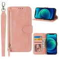 thumbnail image 1 of K-Lion Leather Wallet Case for Samsung Galaxy A14 5G,Synthetic Leather Zipper Pocket Card Slots Kickstand Function Magnetic Clasp Detachable Wriststrap Purse Case,Pink, 1 of 8