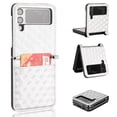 thumbnail image 1 of K-Lion Luxary Wallet Case for with Samsung Galaxy Z Flip 3,Plaid Embossed PU Leather with Card Slot Shockproof  Case for Samsung Galaxy Z Flip 3 6.7 inch,Silver, 1 of 6