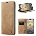 thumbnail image 1 of K-Lion Luxury Leather Wallet Case for iPhone 14 with Card Slots Money Pocket Kickstand Magnetic Closure Shockproof Anti-Scratch Purse Case For iPhone 14,Brown, 1 of 7