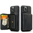 thumbnail image 1 of K-Lion Luxury Wallet Case for iPhone 14 Pro PU Leather Purse Case with Detachable Card Slots Zipper Pocket Kickstand Function Shockproof Case Black,For iPhone 14 Pro, 1 of 7