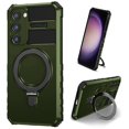 thumbnail image 1 of K-Lion Magnetic Case for Samsung Galaxy S21+ with Rotatable Invisible Ring Stand, Compatible with MagSafe, Military Grade Drop Protection, Shockproof Protective Heavy Duty Rugged Case,Green, 1 of 8