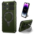 thumbnail image 1 of K-Lion Magnetic Case for iPhone 11 Pro with Rotatable Invisible Ring Stand, Compatible with MagSafe, Military Grade Drop Protection, Shockproof Protective Heavy Duty Rugged Case,Green, 1 of 8