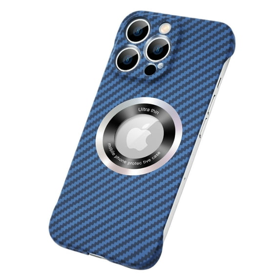 K-Lion Magnetic Case for iPhone 11, Ultra Slim Lightweight Carbon Fiber Texture Frameless Shockproof PC Cover, iPhone 11 Case Compatible with MagSafe,Blue