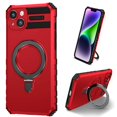 thumbnail image 1 of K-Lion Magnetic Case for iPhone 12 with Rotatable Invisible Ring Stand, Compatible with MagSafe, Military Grade Drop Protection, Shockproof Protective Heavy Duty Rugged Case,Red, 1 of 8