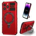 thumbnail image 1 of K-Lion Magnetic Case for iPhone 13 Pro Max with Rotatable Invisible Ring Stand, Compatible with MagSafe, Military Grade Drop Protection, Shockproof Protective Heavy Duty Rugged Case,Red, 1 of 8
