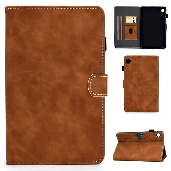 K-Lion Magnetic Smart Case for Samsung Galaxy Tab A8 10.5 inch 2022 SM-X200/X205/X207,Premium PU Leather Card Holder Wallet Kickstand Shell Cover with Pen Holder for Galaxy Tab A8 10.5" 2022,Brown