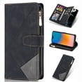 thumbnail image 1 of K-Lion Multi-Functional Leather Wallet Case for Samsung Galaxy A14 5G,Large Capacity 9 Card Slots Zipper Pocket Kickstand Magnetic Clasp Lanyard Shockproof Flip Case,Black, 1 of 7