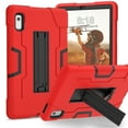 thumbnail image 1 of K-Lion Rugged Case for Lenovo Tab M9 (TB-310FU, 2023 Released) with Stand, Heavy Duty Military Grade Drop Protection Shockproof Cover,Red + Black, 1 of 7