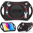 thumbnail image 1 of K-Lion Rugged Case for iPad Mini (6th Generation) Kids Case 3D Astronaut Heavy Duty with Kickstand Wristband Rotating Handstrap Handle Grip Shockproof Cover for iPad Mini 6,Black, 1 of 6