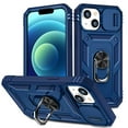 thumbnail image 1 of K-Lion Rugged Case for iPhone 15 Plus,Slide Lens Finger Ring Holder Kickstand Shockproof Case Heavy Duty Military Grade Drop Protection Cover Compatible with Magnetic Car Mount for iPhone 15+,Blue, 1 of 11