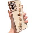 thumbnail image 1 of K-Lion for Samsung Galaxy A23 5G Case with Cute Heart Bracelet Strap, Slim Plating Pattren Cover with Hearts Hand Chain for Women Camera Protection Shockproof Bumper for Galaxy A23,White, 1 of 3