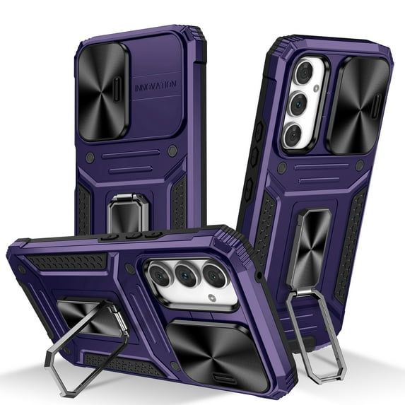 K-Lion for Samsung Galaxy A54 5G Rugged Case, Heavy Duty Slide Camera Lens Military Grade Drop Protection Case Magnetic Ring Holder Stand Shockproof Case Cover for Samsung Galaxy A54 5G,Purple