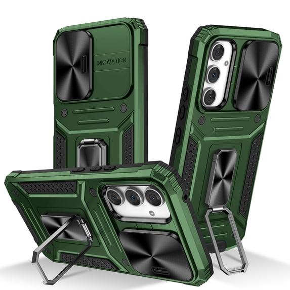 K-Lion for Samsung Galaxy A54 5G Rugged Case, Heavy Duty Slide Camera Lens Military Grade Drop Protection Case Magnetic Ring Holder Stand Shockproof Case Cover for Samsung Galaxy A54 5G,Darkgreen