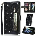 thumbnail image 1 of K-Lion for Samsung Galaxy Note 8 Glitter Wallet Case, Bling Sparkly PU Leather Zipper Flip Shockproof Protective Case Card Slots Kickstand Full Phone Cover with Strap for Women Girls,Black, 1 of 6