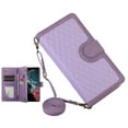thumbnail image 1 of K-Lion for Samsung Galaxy Note20 Ultra Wallet Case with 9 Card Slots, Durable PU Leather Magnetic Flip Lanyard Strap Wristlet Zipper Pocket Wallet Phone Case,Purple, 1 of 8