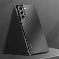 thumbnail image 1 of K-Lion for Samsung Galaxy S21 Slim Matte Case, Micro Frosted Hard PC Back Aluminum Metal Frame All-inclusive Camera Lens Protection Shockproof Anti-Scratch No Fingerprints Ultra-Thin Case, Black, 1 of 7