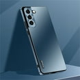 thumbnail image 1 of K-Lion for Samsung Galaxy S21 Slim Matte Case, Micro Frosted Hard PC Back Aluminum Metal Frame All-inclusive Camera Lens Protection Shockproof Anti-Scratch No Fingerprints Ultra-Thin Case, Darkblue, 1 of 7