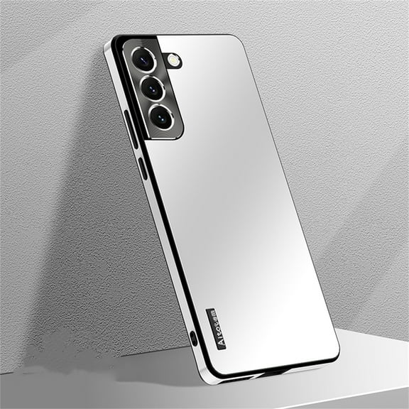 K-Lion for Samsung Galaxy S21 Slim Matte Case, Micro Frosted Hard PC Back Aluminum Metal Frame All-inclusive Camera Lens Protection Shockproof Anti-Scratch No Fingerprints Ultra-Thin Case, White