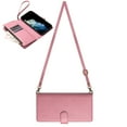 thumbnail image 1 of Dteck Crossbody Wallet Case for Samsung Galaxy S21 Ultra, PU Lether Zipper Handbag Purse Flip Cover, Kickstand Folio Case with 9 Card Slots Wrist Strap Lanyard for Women Men,Pink, 1 of 7