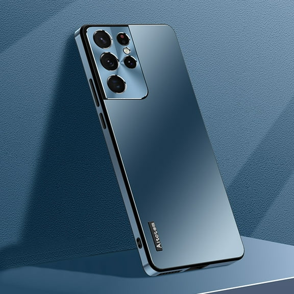 K-Lion for Samsung Galaxy S21 Ultra Slim Matte Case, Micro Frosted Hard PC Back Aluminum Metal Frame All-inclusive Camera Lens Protection Shockproof No Fingerprints Ultra-Thin Case, Darkblue