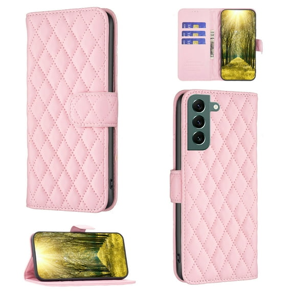 K-Lion for Samsung Galaxy S22 Plus 5G Wallet case, Women Elegant Style Folio PU Leather Credit Card Pocket with Kickstand Magnetic Closure Case For Samsung Galaxy S22 Plus,Pink