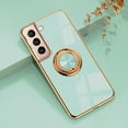 thumbnail image 1 of K-Lion for Samsung Galaxy S22 Plus Case for Women Girls TPU 360 Rotation Ring Stand Cases with Stand Glitter Plating Edge Work with Magnetic Mount Slim Luxury Cover, Mint, 1 of 9