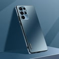 thumbnail image 1 of K-Lion for Samsung Galaxy S22 Ultra Slim Matte Case, Micro Frosted Hard PC Back Aluminum Metal Frame All-inclusive Camera Lens Protection Shockproof No Fingerprints Ultra-Thin Case, Darkblue, 1 of 7