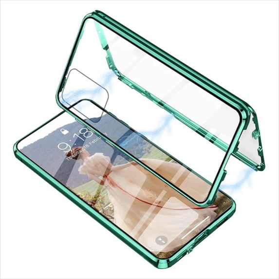 K-Lion for Samsung Galaxy S23 Plus Magnetic Clear Case, Double Sided Clear Tempered Glass Magnetic Adsorption Support Wireless Charging Full Protection Case for Samsung Galaxy S23+, Darkgreen