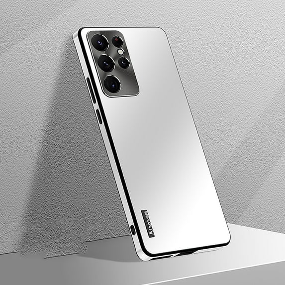 K-Lion for Samsung Galaxy S23 Ultra Slim Matte Case, Micro Frosted Hard PC Back Aluminum Metal Frame All-inclusive Camera Lens Protection Shockproof Anti-Scratch No Fingerprints Ultra-Thin Case, White
