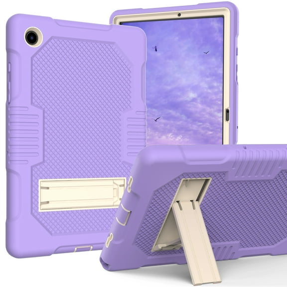K-Lion for Samsung Galaxy Tab A8 (10.5") Case (SM-X200) Kids Friendly Case,3-in-1 Hybird Shockproof Kickstand Simple Rugged Silicone Case Cover for Samsung Galaxy Tab A8 10.5-Inch 2022, Purple