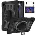 thumbnail image 1 of K-Lion for Samsung Galaxy Tab A8 Case (Model:SM-X200/X205/X207), Heavy Duty Rugged Shockproof Protective Case with Soft Screen Protector Film + Kickstand + Shoulder & Hand Strap ,Black, 1 of 9