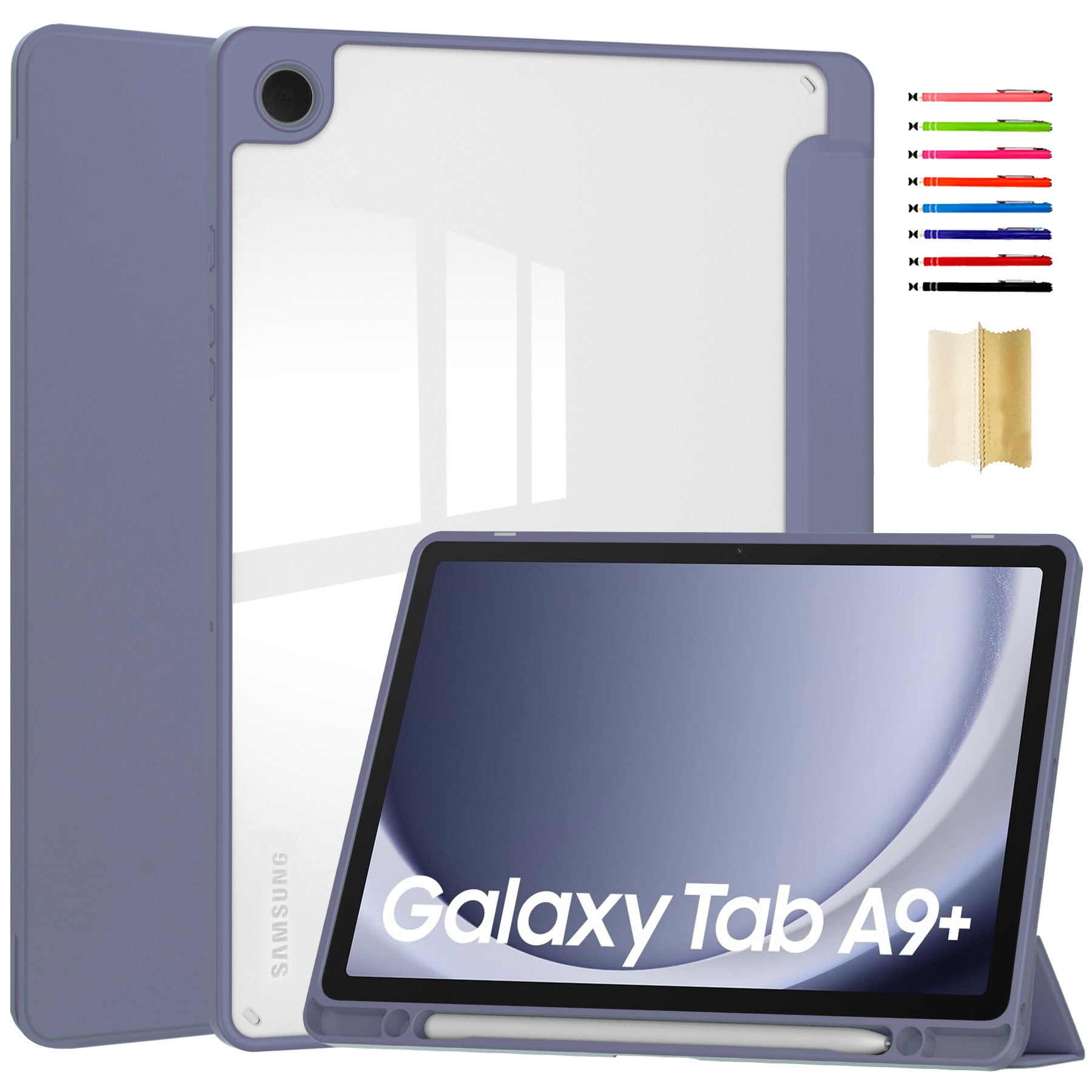 Avizar Étui folio pour Samsung Galaxy Tab A9 Plus Support rotatif Paysage  Portrait Rouge - Etui tablette - LDLC