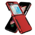 thumbnail image 1 of K-Lion for Samsung Galaxy Z Flip5 Rugged Case,Built-in Retractable Sliding Hinge Protection Shockproof Anti-Scratch Case, + 1 Pack Small Screen Protector for Galaxy Z Flip5 2023,Red Black, 1 of 7