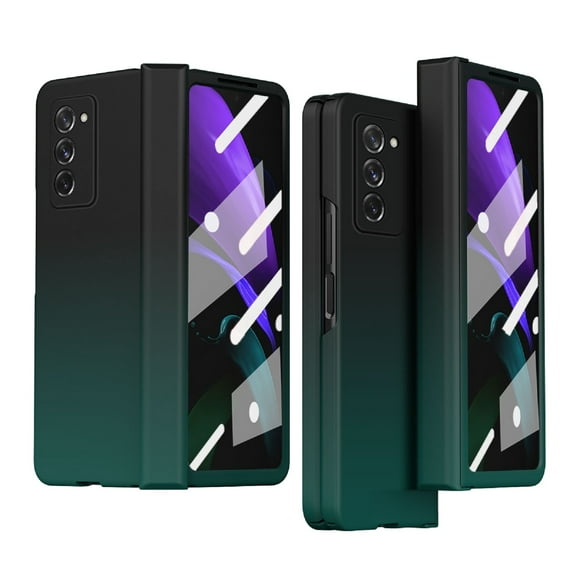 K-Lion for Samsung Galaxy Z Fold 2 Slim Gradient Colorful Case, Fashion Style Hinge Protection Camera Protection Anti-Scratch Shockproof Folding Case for Samsung Galaxy ZFold2 7.6 inch,Darkgreen/Black