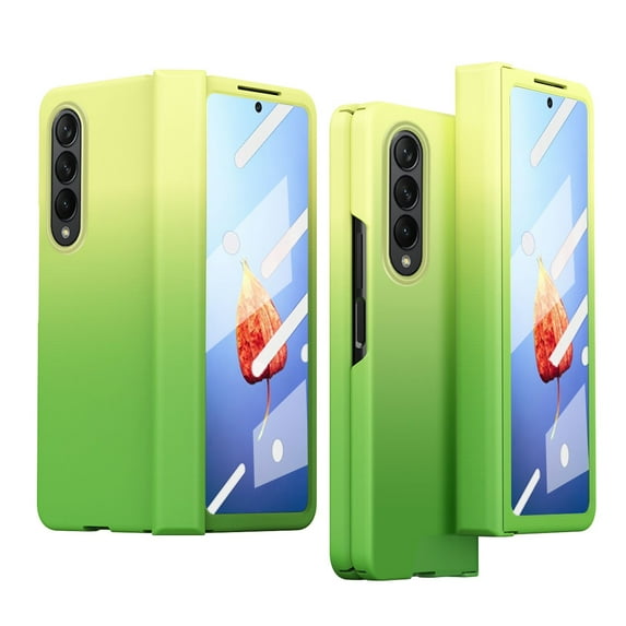 K-Lion for Samsung Galaxy Z Fold 3 2021 Full Body Protection Case, Gradational Color Design Hinge Protection Tempered Glass Screen Protector Full Body Shockproof Protective Folding Case,Green